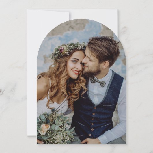 Het binden van de Knoop Red Bow Foto Save the Date Kaart (Achterkant)