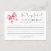 Het binden van de knoop roze boog datum nacht idee kaart (Voorkant)