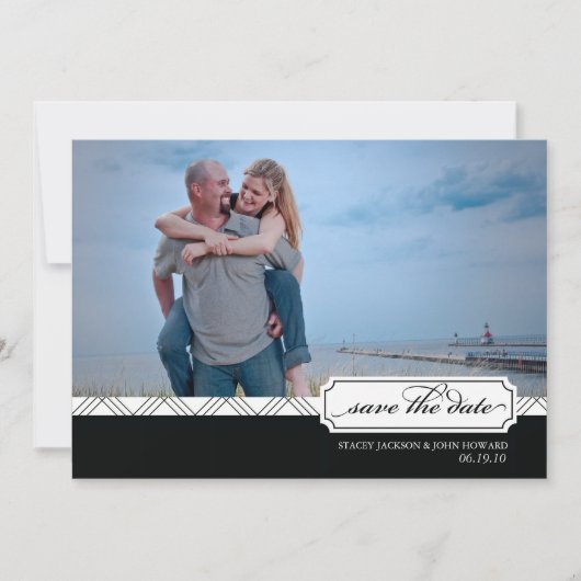 Het binden van de knoop sparen de Datum Fotokaart Save The Date (Voorkant)