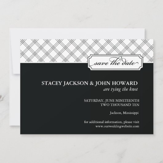 Het binden van de knoop sparen de Datum Fotokaart Save The Date (Achterkant)