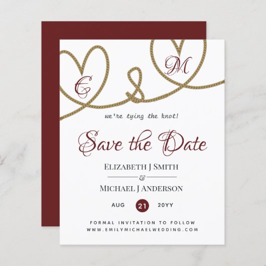 Het binden van de knoop sparen de Datum Modern Bur (Voorkant / Achterkant)