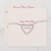 Het binden van de knoop sparen de Datum Save The Date (Voorkant / Achterkant)