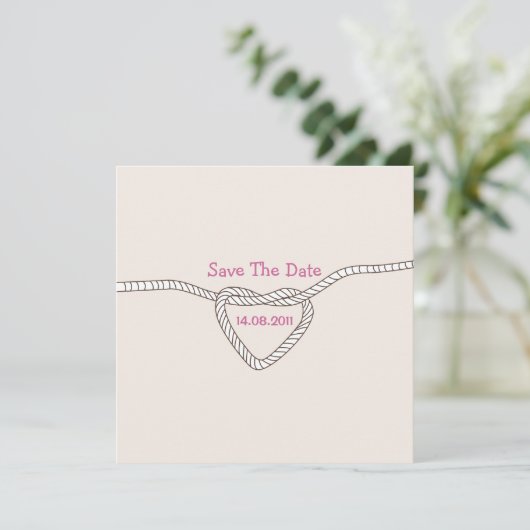 Het binden van de knoop sparen de Datum Save The Date (Staand voorkant)