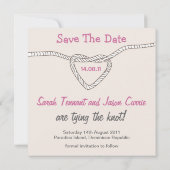 Het binden van de knoop sparen de Datum Save The Date (Achterkant)