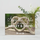 Het binden van de knoop sparen de DatumKaart Save The Date (Staand voorkant)