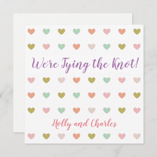 "Het binden van de knoop"Uitnodiging met het Deege Kaart (Voorkant / Achterkant)