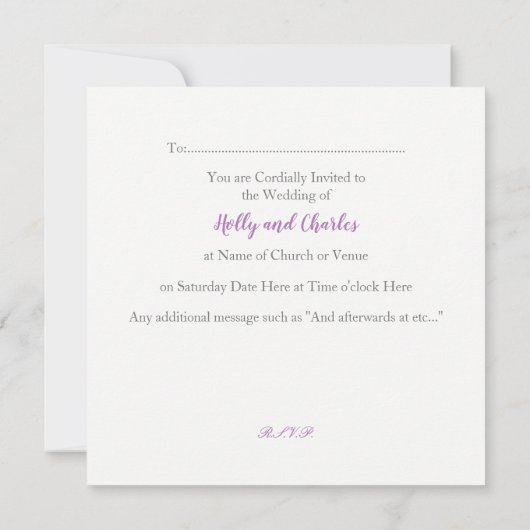 "Het binden van de knoop"Uitnodiging met het Deege Kaart (Achterkant)