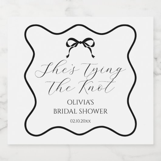 Het binden van de knoop Vrijgezellenfeest Black Bo Sparkling Wijnetiket (Enkel label)