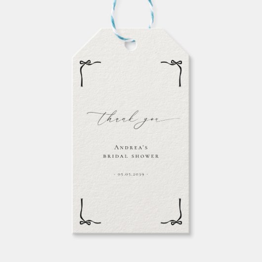 Het binden van de Knot Black Bow Vrijgezellenfeest Cadeaulabel (Voorkant)