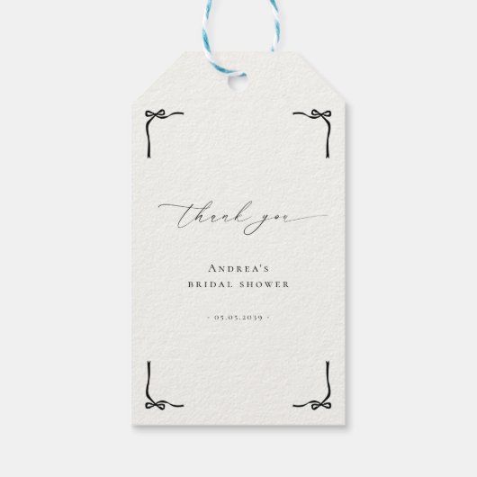 Het binden van de Knot Black Bow Vrijgezellenfeest Cadeaulabel (Achterkant)