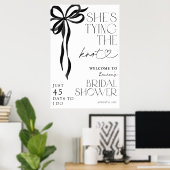 Het binden van de Knot Black Bow Vrijgezellenfeest Poster (Thuiskantoor)