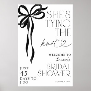 Het binden van de Knot Black Bow Vrijgezellenfeest Poster