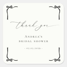 Het binden van de Knot Black Bow Vrijgezellenfeest Vierkante Sticker