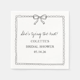 Het binden van de Knot Bow Hand getrokken Chic Vri Servet