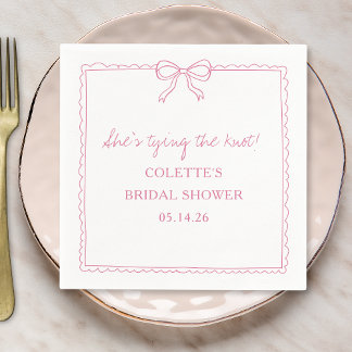 Het binden van de Knot Bow Hand getrokken Chic Vri Servet