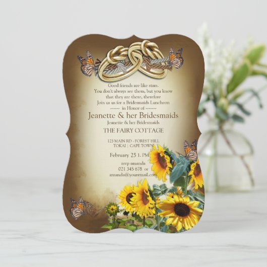 Het binden van de Knot Bridemaids Partij Kaart (Staand voorkant)