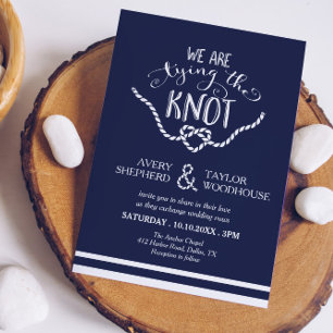 Het binden van de Knot Calligraphy Wedding Kaart