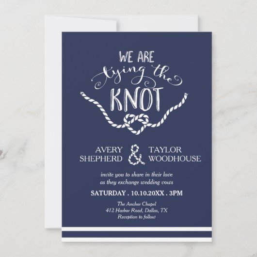 Het binden van de Knot Calligraphy Wedding Kaart (Voorkant)