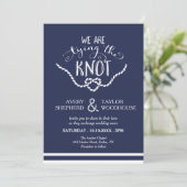 Het binden van de Knot Calligraphy Wedding Kaart (Staand voorkant)