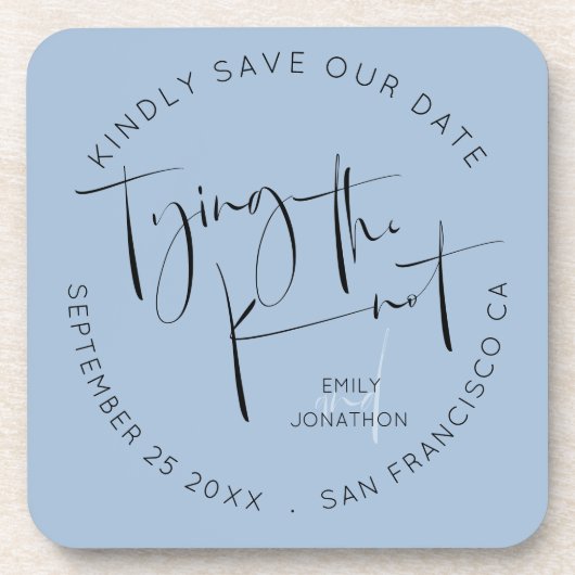 Het binden van de Knot Dusty Blue Keepomwille spar Bier Onderzetter (Voorkant)