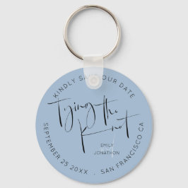 Het binden van de Knot Dusty Blue Keepomwille spar Sleutelhanger