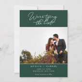 Het binden van de Knot Emerald Green Wedding spare Aankondiging (Voorkant)