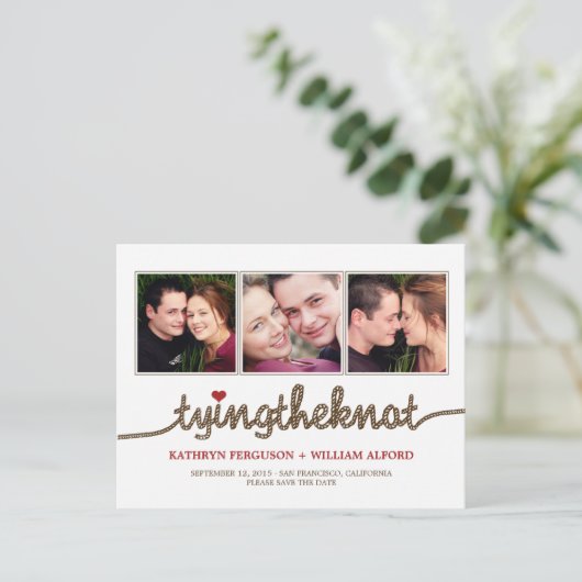 Het binden van de Knot Foto sparen de Datum Kaart (Staand voorkant)