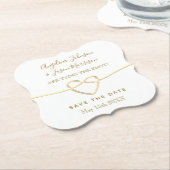 Het binden van de Knot Gold & White bruiloft spare Kartonnen Onderzetters (Gekanteld)