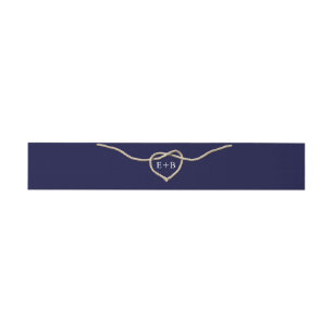Het binden van de Knot Navy Belly Band Uitnodigingen Wikkel