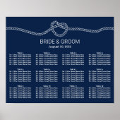 Het binden van de Knot Navy Blue Wedding Seating C Poster (Voorkant)