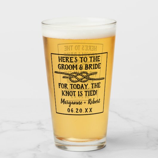 Het binden van de Knot Rope Douane Couples Names Glas (Voorkant gevuld)