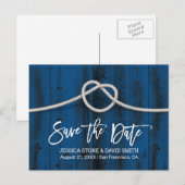 Het binden van de Knot Rustic Beach Wedding sparen Aankondigingskaart (Voorkant / Achterkant)