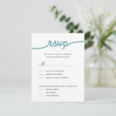 Het binden van de Knot Wedding RSVP kaarten (Staand voorkant)