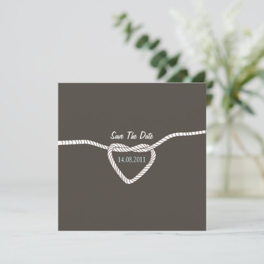 Het binden van de Knot Wedding sparen de Datum Save The Date (Staand voorkant)