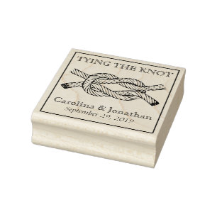 Het binden van de kunststempel Knot Wedding Announ Rubberstempel