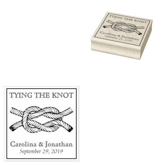 Het binden van de kunststempel Knot Wedding Announ Rubberstempel (Gestempeld)