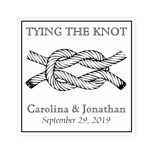 Het binden van de kunststempel Knot Wedding Announ Rubberstempel (Afrduk)