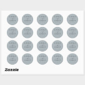 Het binden van Eenvoudig Favor Dusty Blue Script S Ronde Sticker (Vel)