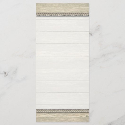 Het binden van het Knot Rustic Beach Wedding Menu (Achterkant)