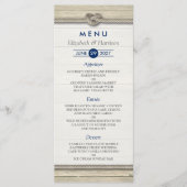 Het binden van het Knot Rustic Beach Wedding Menu (Voorkant)