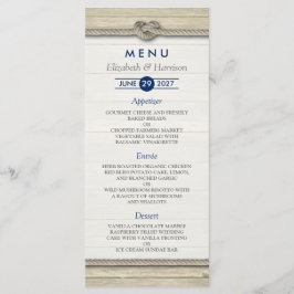 Het binden van het Knot Rustic Beach Wedding Menu