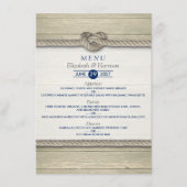 Het binden van het Knot Rustic Beach Wedding Menu (Voorkant)