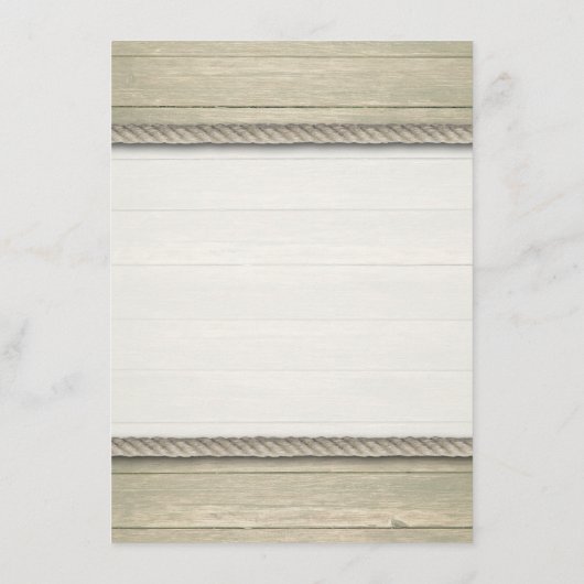 Het binden van het Knot Rustic Beach Wedding Menu (Achterkant)