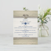 Het binden van het Knot Rustic Beach Wedding Menu (Staand voorkant)