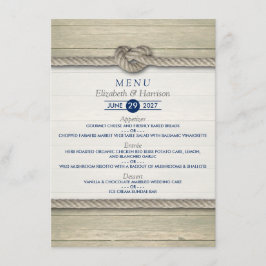 Het binden van het Knot Rustic Beach Wedding Menu