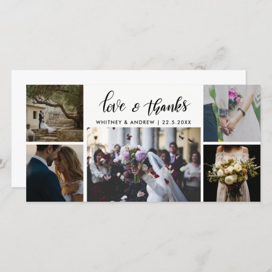 Het binden van het Vijf Foto's van de Liefde & van Bedankkaart (Voorkant / Achterkant)