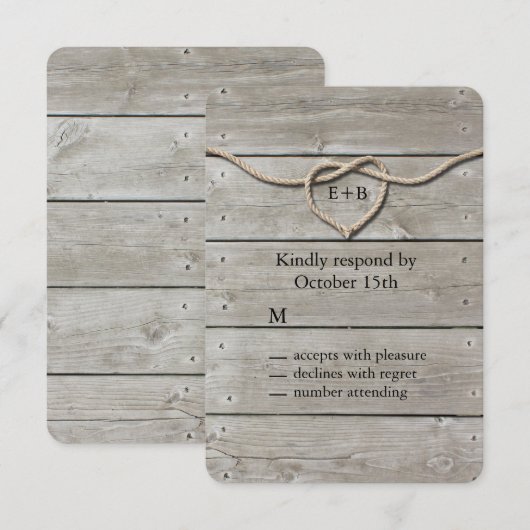 Het binden van Knot RSVP Kaartje (Voorkant / Achterkant)