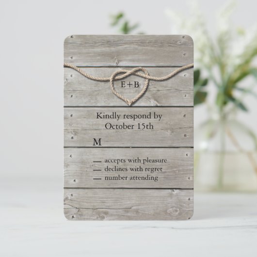 Het binden van Knot RSVP Kaartje (Staand voorkant)