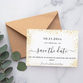 Het binden van witte glitter bewaart de datum save the date