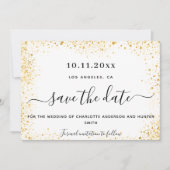 Het binden van witte glitter bewaart de datum save the date (Voorkant)